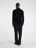 Selected 100% MERINO WOOL KNITTED POLO SHIRT, Black, highres - 16097823_Black_004.jpg