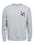 Selected CASUAL FIT SWEATSHIRT, Light Grey Melange, highres - 16075124_LightGreyMelange_001.jpg