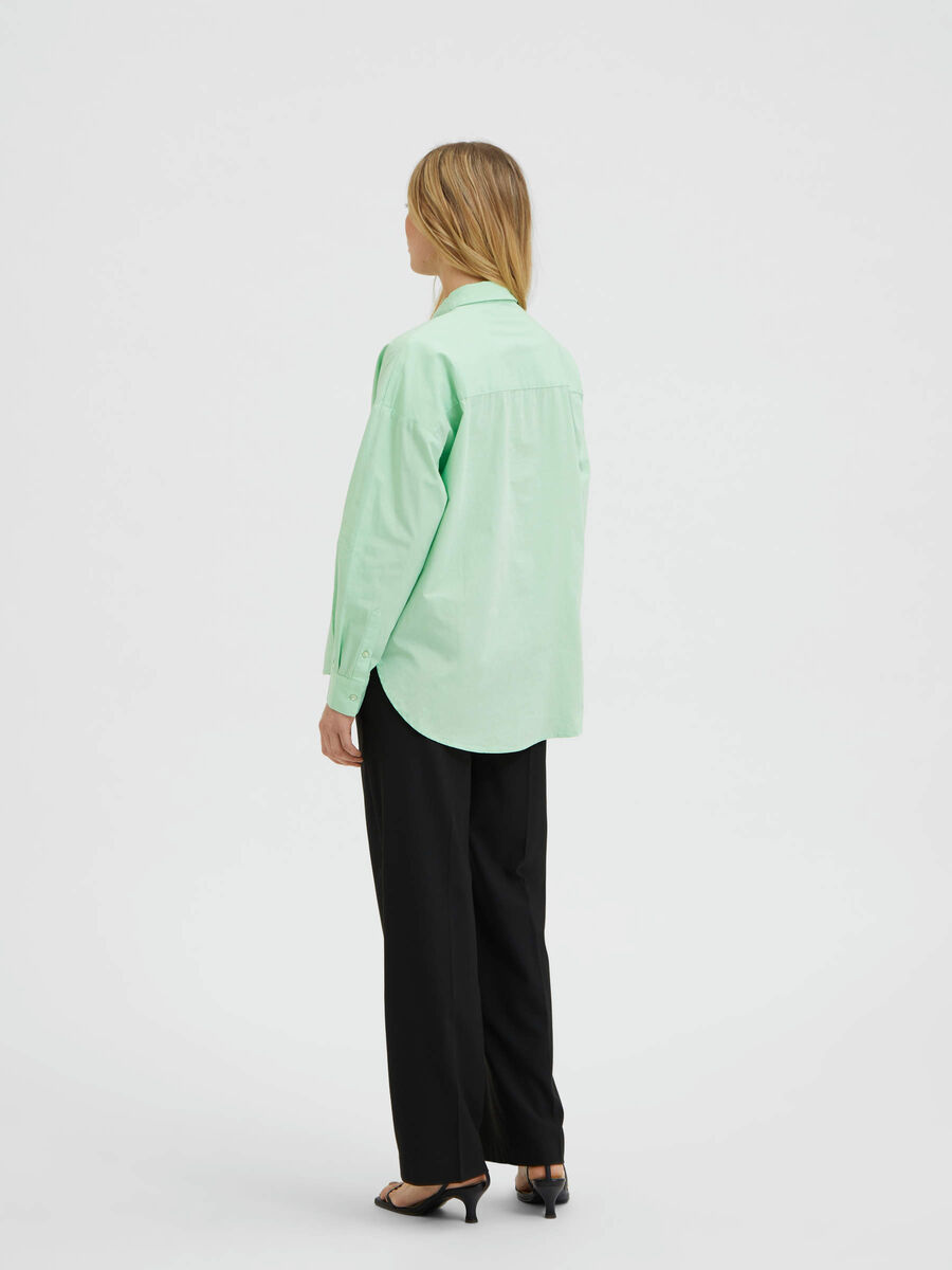 Selected LONG WOVEN SHIRT, Green Ash, highres - 16086820_GreenAsh_004.jpg