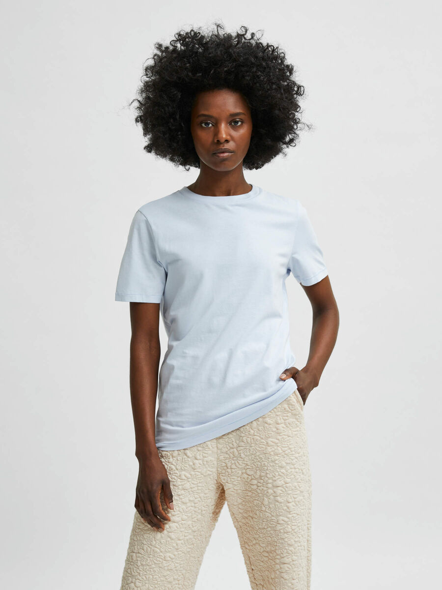 Selected PIMA COTTON T-SHIRT, Arctic Ice, highres - 16048004_ArcticIce_003.jpg