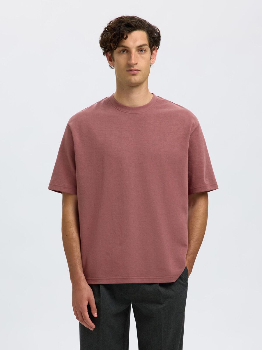 Selected CAMISETA MANGAS CORTAS DE CORTE HOLGADO CAMISETA, Rose Brown, highres - 16094143_RoseBrown_003.jpg