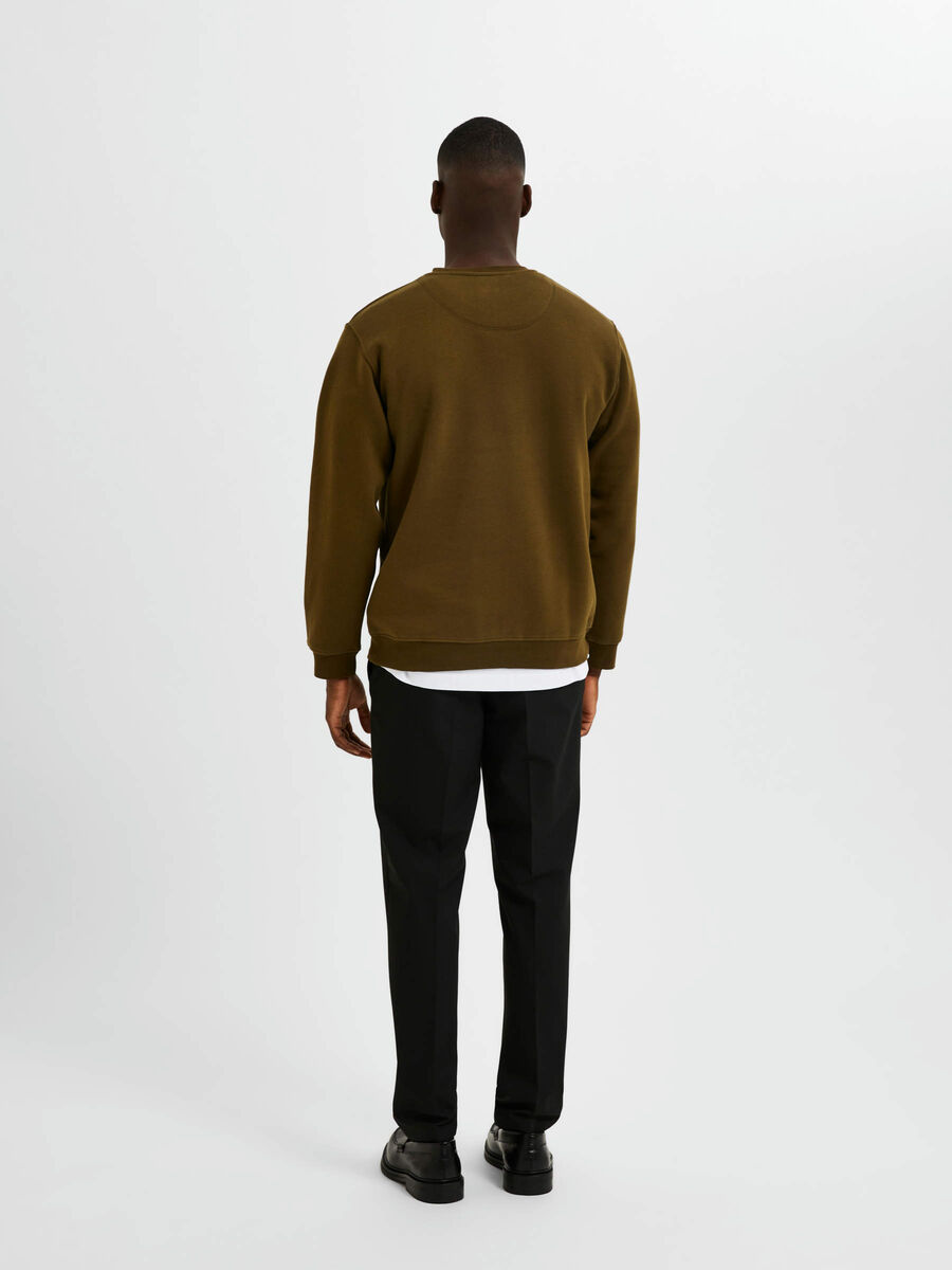 Selected LANGE MOUWEN SWEATSHIRT, Dark Olive, highres - 16085889_DarkOlive_004.jpg