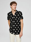 Selected REGULAR FIT CUBAN COLLAR - SHORT SLEEVED SHIRT, Black, highres - 16071931_Black_733280_003.jpg