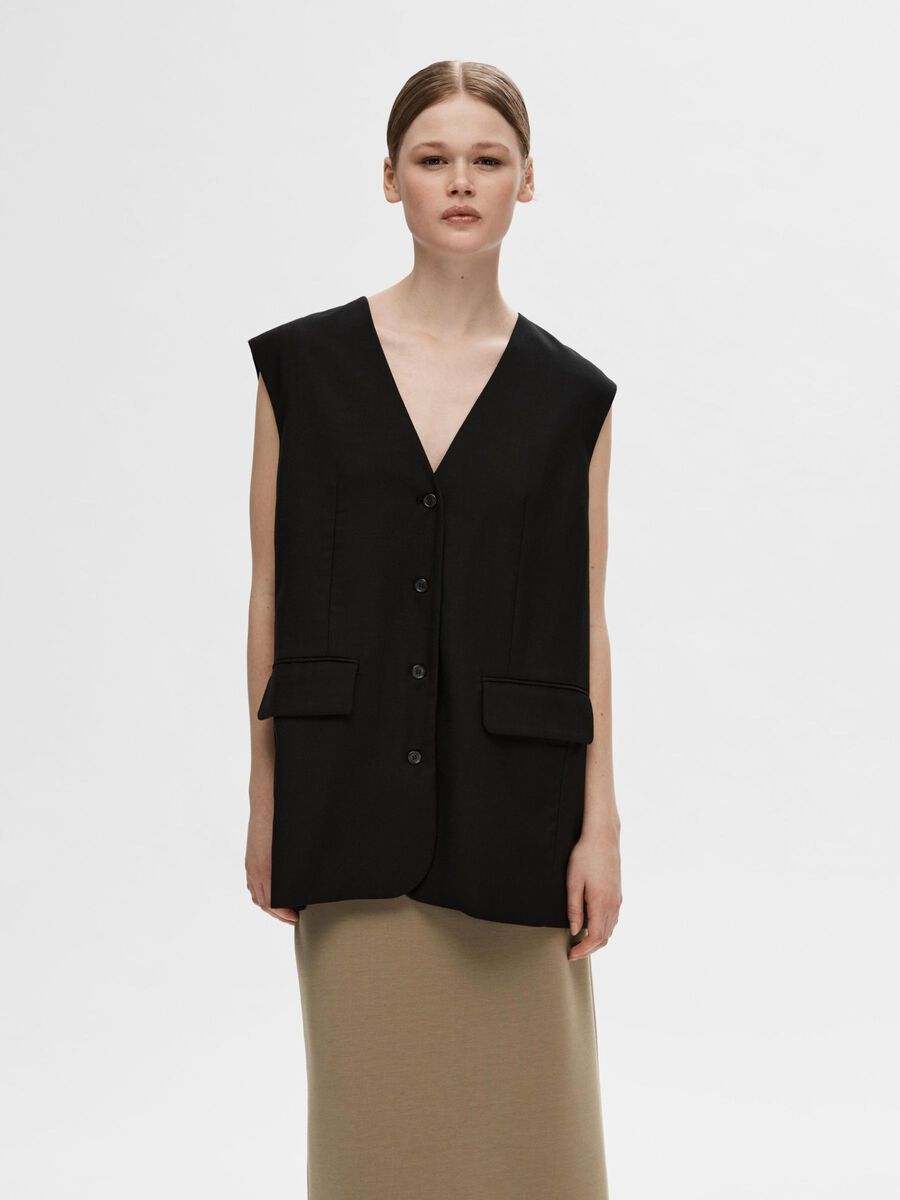 Selected OVERSIZED GILET, Black, highres - 16092872_Black_003.jpg