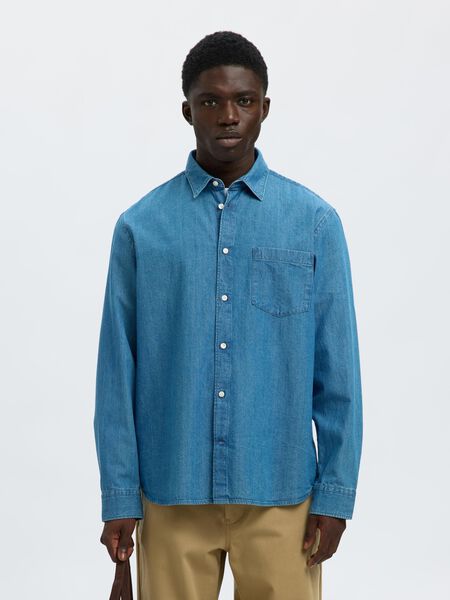Selected CAMICIA DI JEANS, Medium Blue Denim, highres - 16097482_MediumBlueDenim_003.jpg