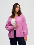 Selected RIBBED CURVE KNITTED CARDIGAN, Phlox Pink, highres - 16087439_PhloxPink_981510_003.jpg