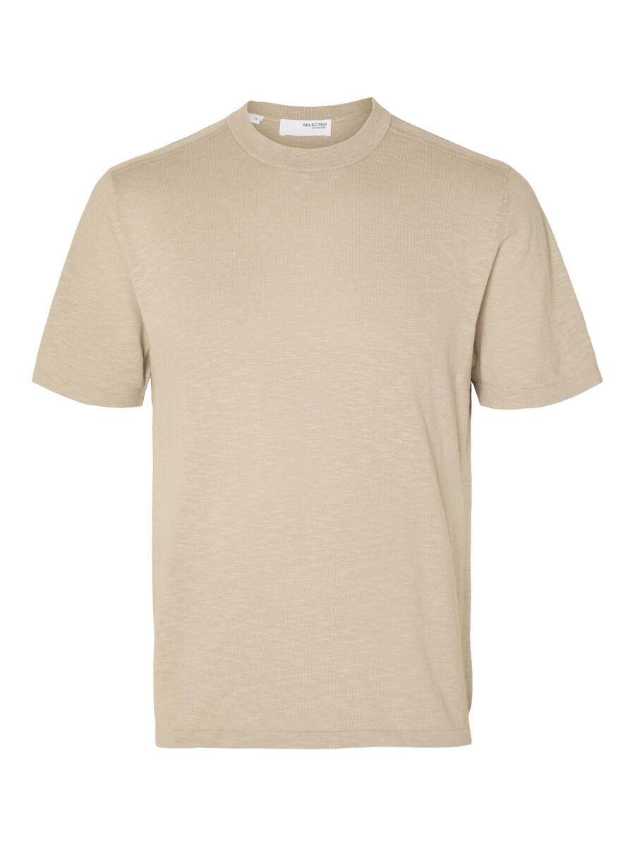 Selected KNITTED SHORT-SLEEVED T-SHIRT, Pure Cashmere, highres - 16092505_PureCashmere_001.jpg