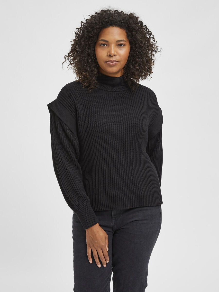 Selected CURVE KNITTED JUMPER, Black, highres - 16083105_Black_003.jpg