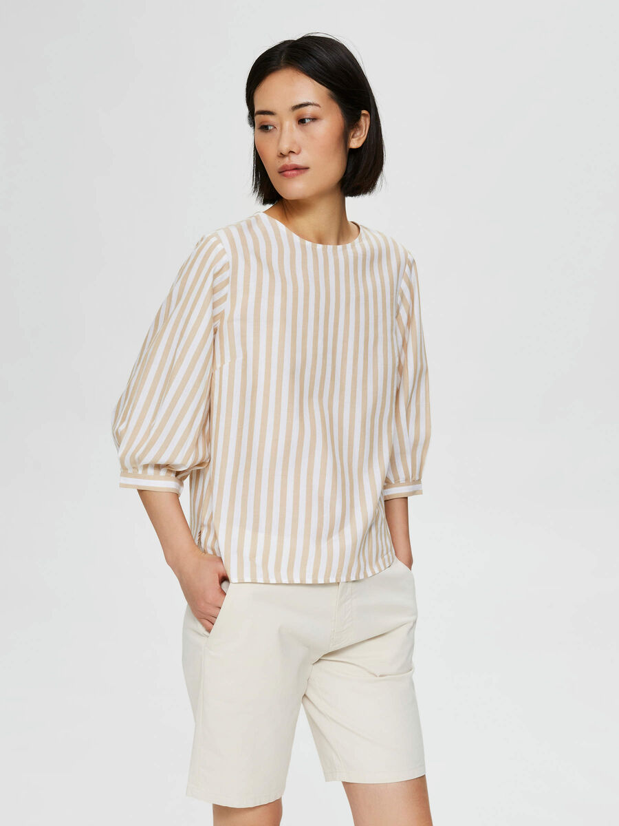 Selected STRIPED - 3/4 SLEEVED TOP, Curds  Whey, highres - 16073294_CurdsWhey_762914_003.jpg