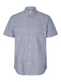 Selected CLASSIC SHORT SLEEVED SHIRT, Medium Blue Denim, highres - 16079057_MediumBlueDenim_001.jpg