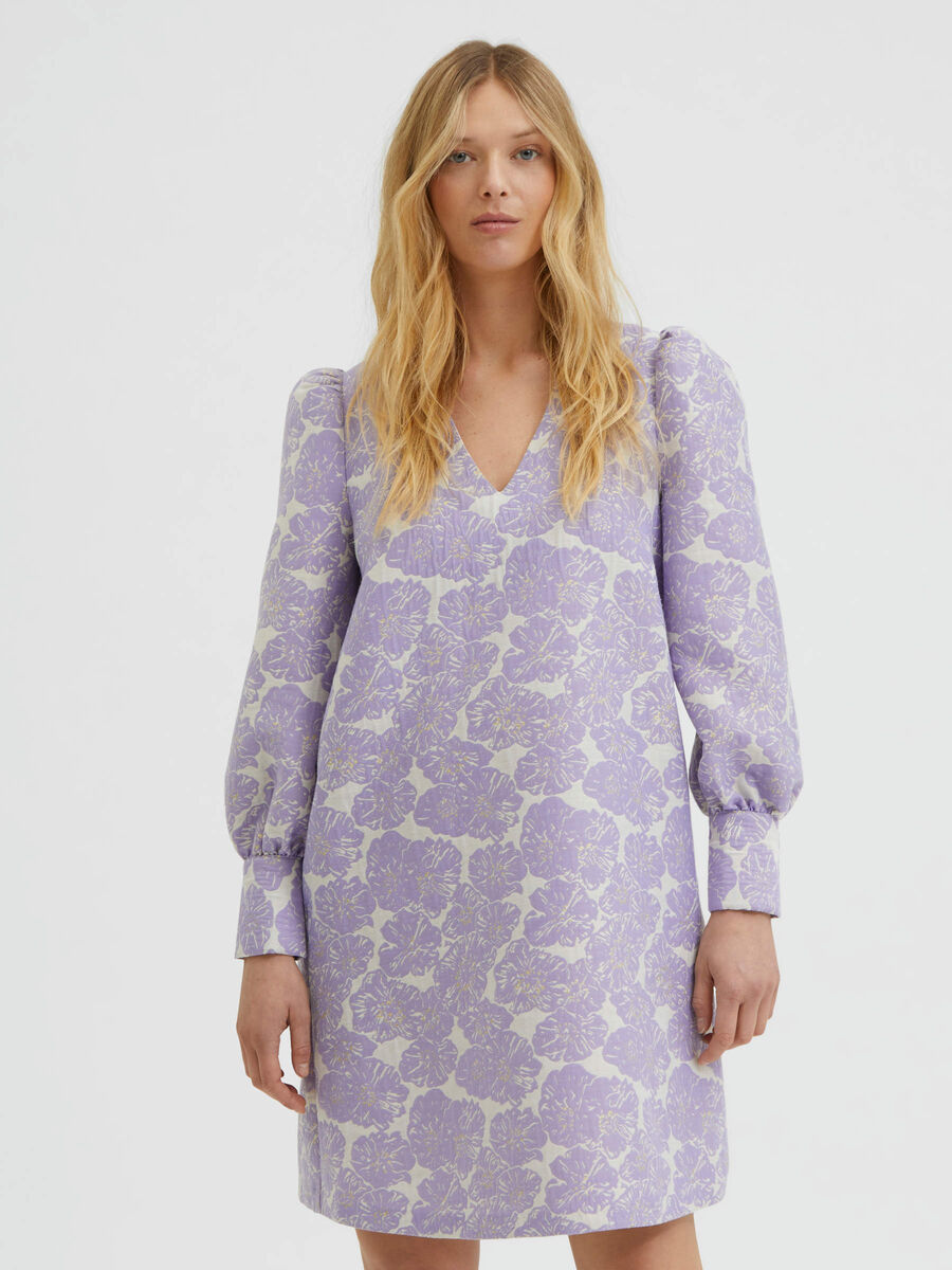 Selected LONG SLEEVED MINI DRESS, Violet Tulip, highres - 16083656_VioletTulip_003.jpg