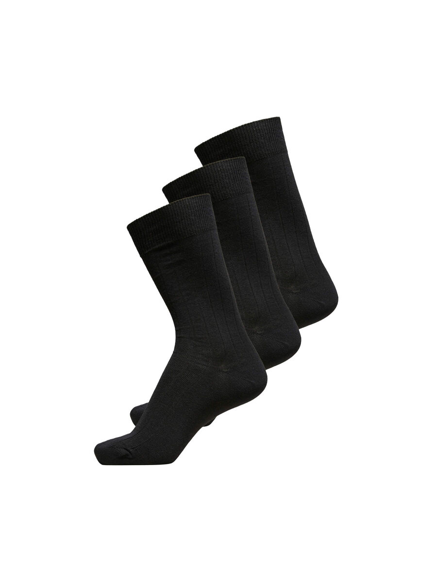 Selected LOT DE 3 CHAUSSETTES, Black, highres - 16053059_Black_001.jpg