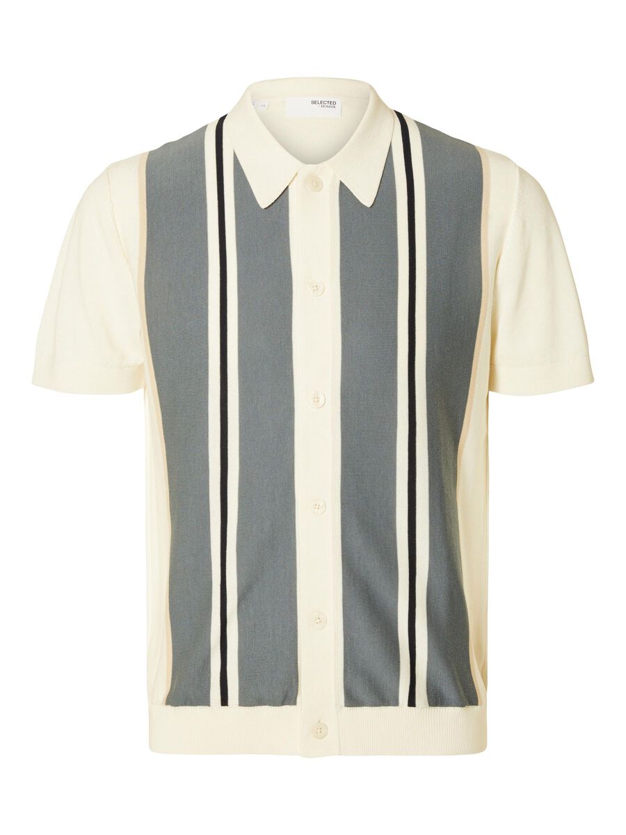 Selected STRICK POLO SHIRT, Egret, highres - 16093389_Egret_1104065_001.jpg