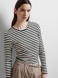 Selected STRIPED LONG-SLEEVED T-SHIRT, Black, highres - 16078946_Black_841417_008.jpg