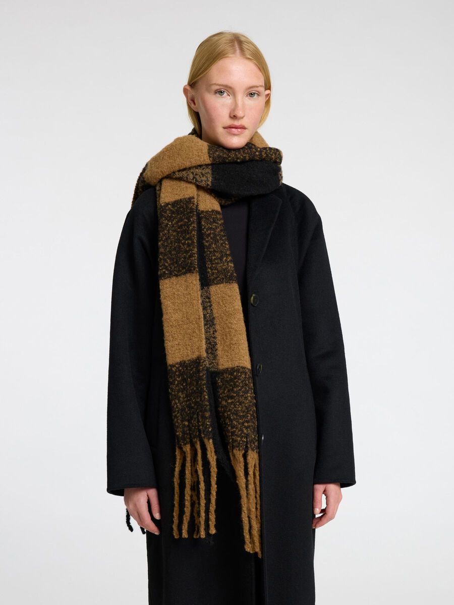 Selected CHECKED WOOL BLEND SCARF, Toasted Coconut, highres - 16091363_ToastedCoconut_003.jpg