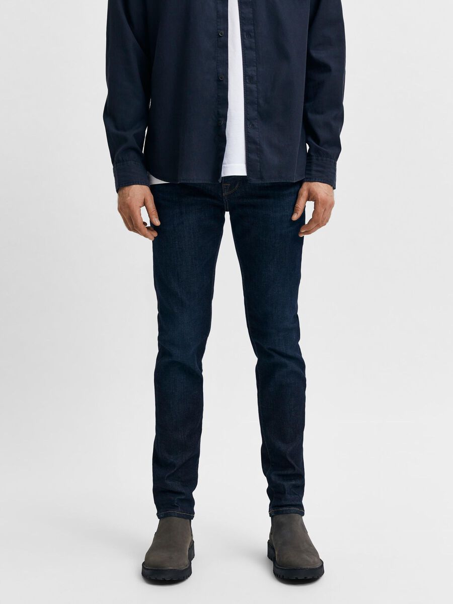 Selected 6291 - SUPER STRETCH DARK BLUE SLIM FIT JEANS, Dark Blue Denim, highres - 16080594_DarkBlueDenim_003.jpg