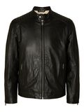 Selected CHAQUETA ESTILO PILOTO CHAQUETA DE PIEL, Black, highres - 16077538_Black_001.jpg