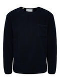 Selected MOLLETON SWEAT-SHIRT, Navy Blazer, highres - 16081983_NavyBlazer_001.jpg