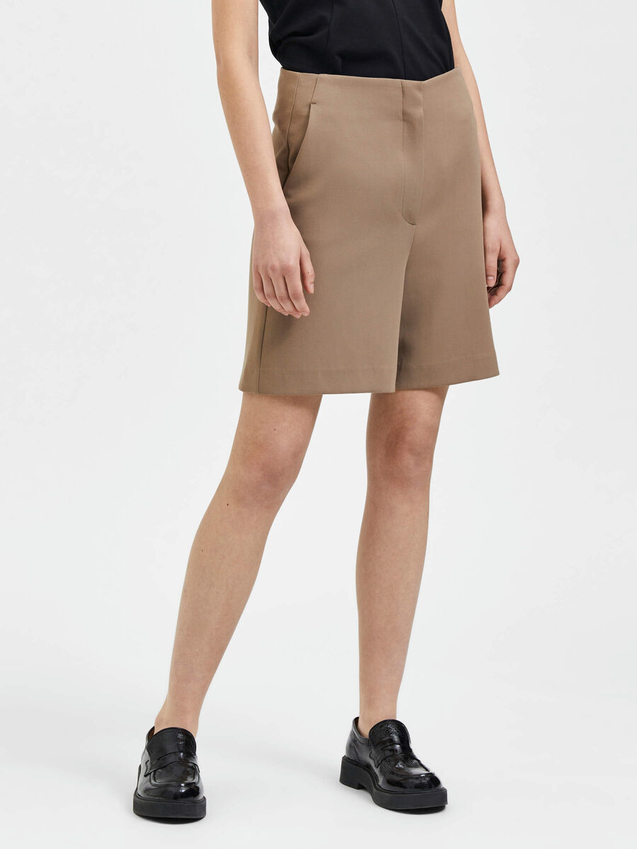 Selected HIGH WAIST SHORTS, Pine Bark, highres - 16084482_PineBark_003.jpg