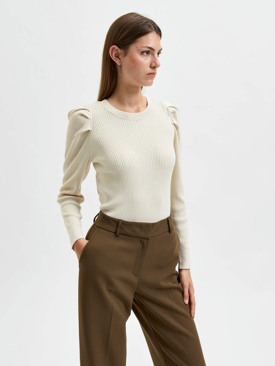 Selected PETITE KNITTED PULLOVER, Birch, highres - 16083002_Birch_003.jpg