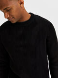 Selected RIBBED KNITTED PULLOVER, Black, highres - 16081164_Black_006.jpg