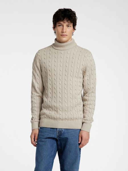 Selected KABELSTRIK PULLOVER, Oatmeal, highres - 16077218_Oatmeal_003.jpg