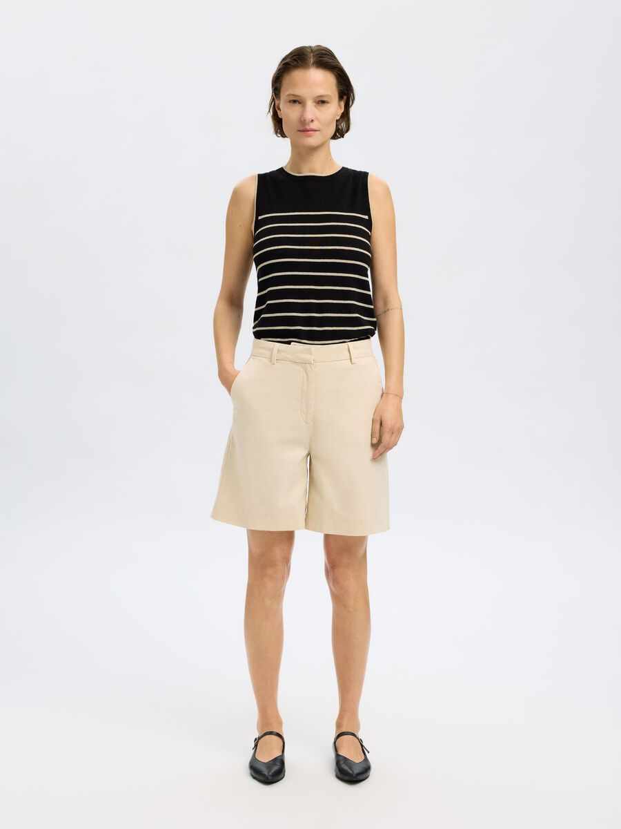 Selected LINEN BLEND KNITTED TOP, Black, highres - 16097496_Black_1189869_005.jpg