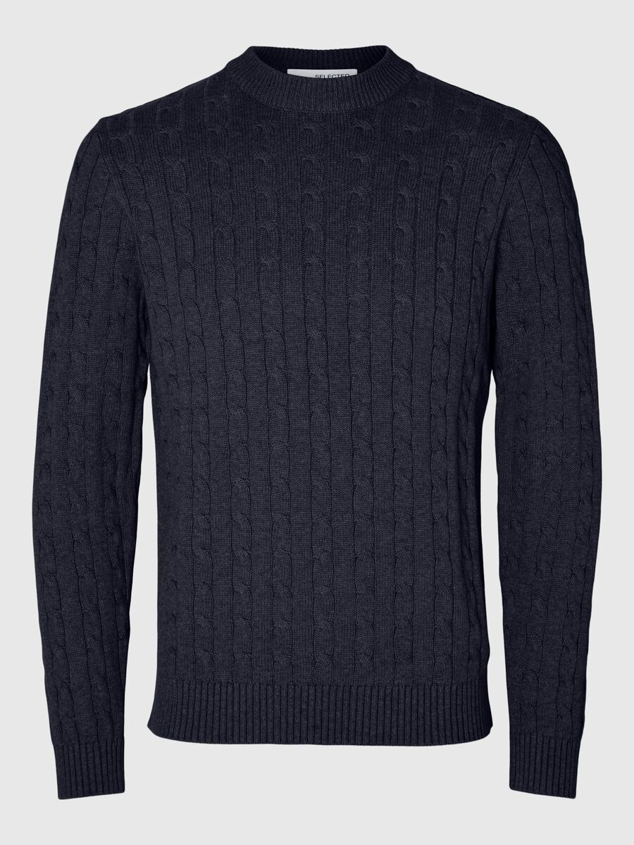 Selected CABLE KNIT KNITTED JUMPER, Sky Captain, highres - 16087876_SkyCaptain_001.jpg