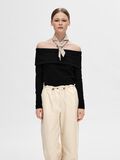 Selected VISCOSE BLEND OFF-SHOULDER TOP, Black, highres - 16093031_Black_003.jpg