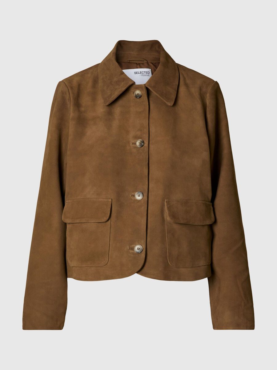 Selected 100% SUEDE JACKET, Sepia Tint, highres - 16098274_SepiaTint_001.jpg