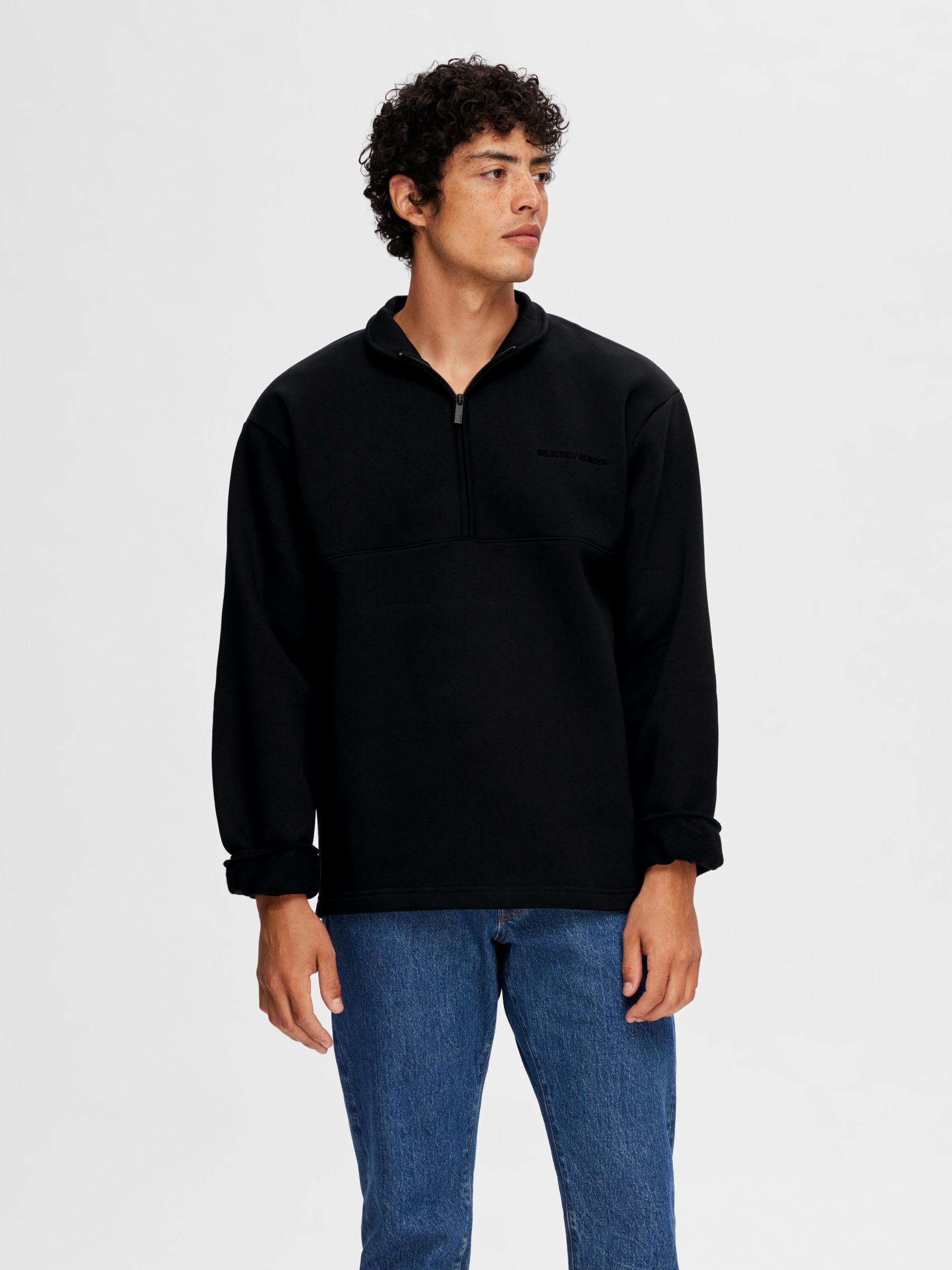 Half zip pullover black new arrivals