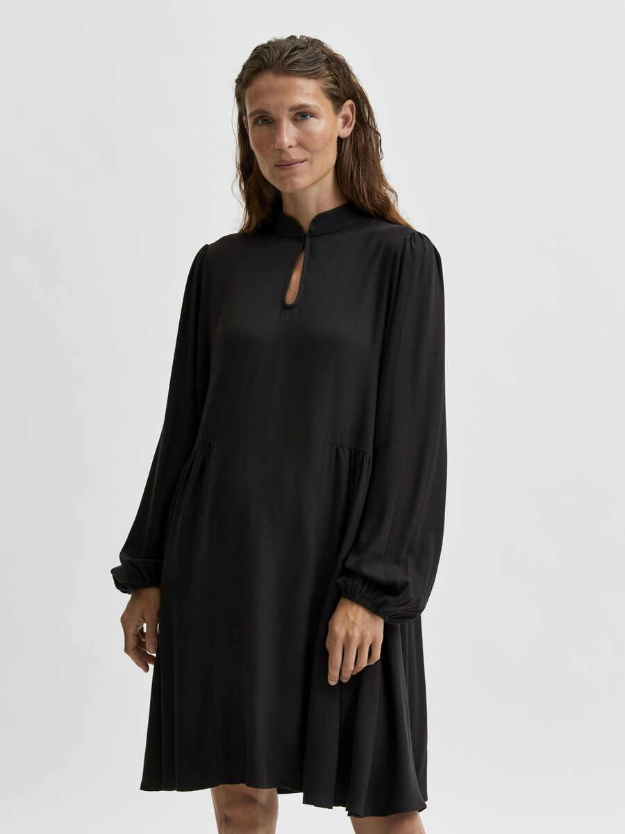 Selected MANCHES BALLONS MINI-ROBE, Black, highres - 16080777_Black_003.jpg