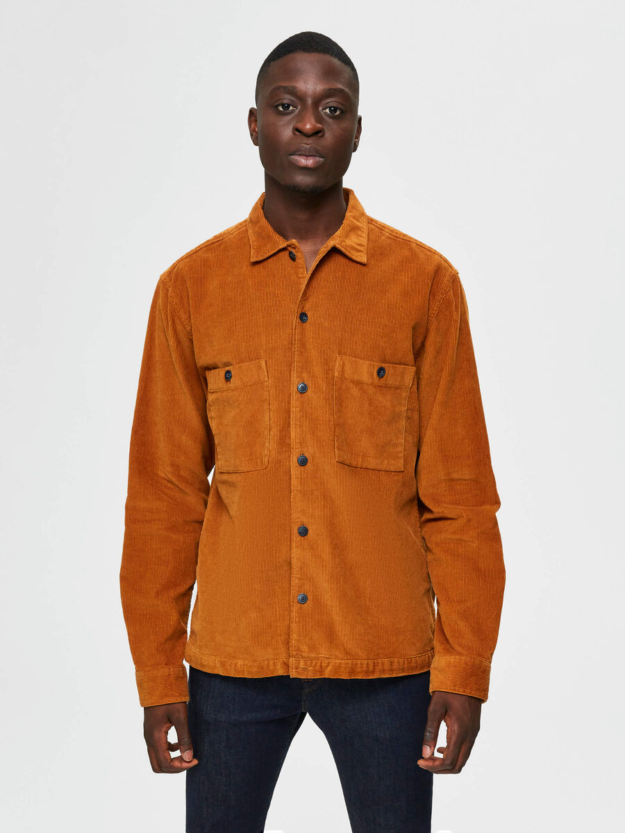 Selected CORD OVERSHIRT, Sugar Almond, highres - 16076585_SugarAlmond_003.jpg