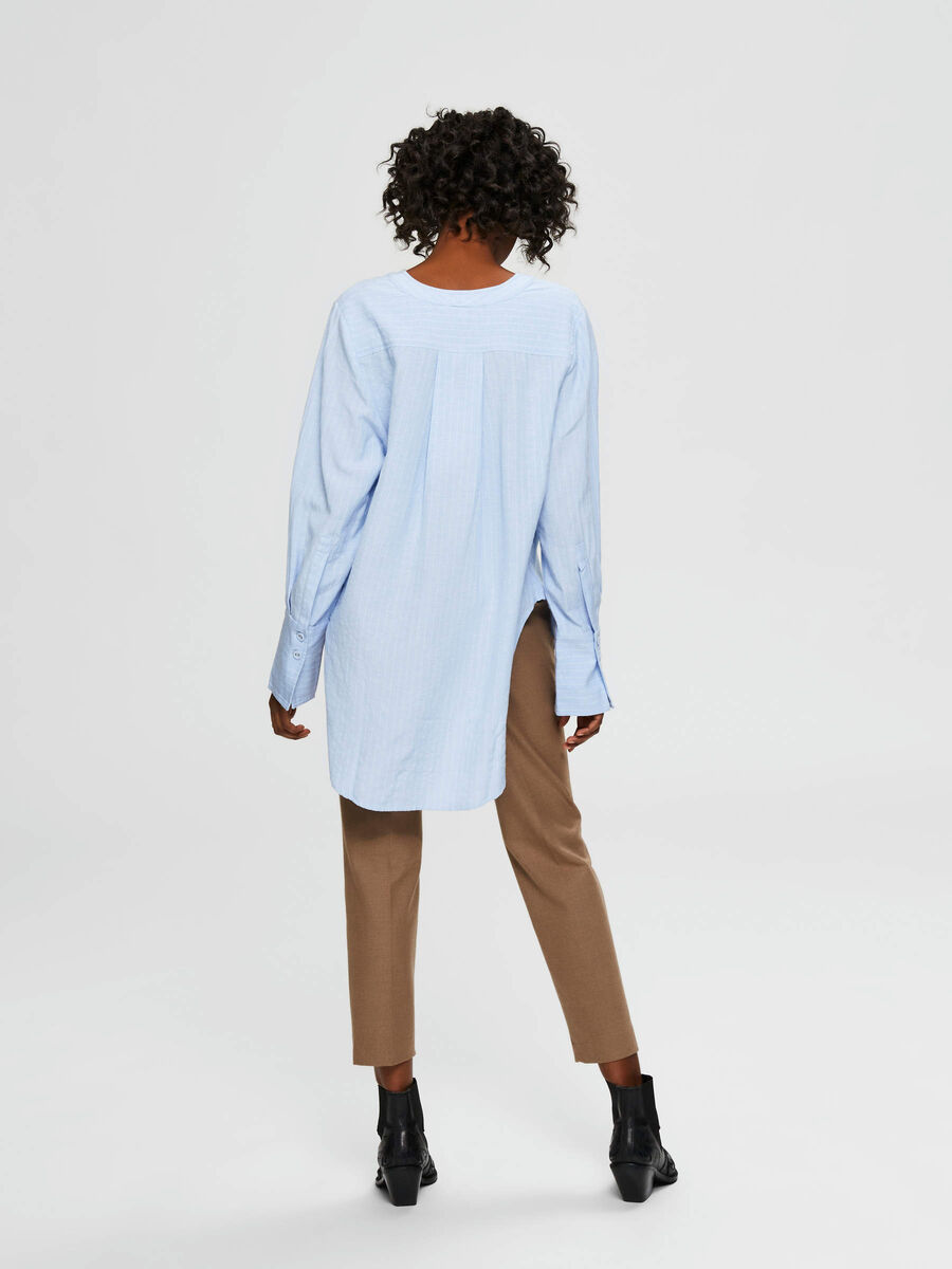 Selected V-HALS GESTREEPTE BLOUSE, Brunnera Blue, highres - 16072090_BrunneraBlue_760547_004.jpg