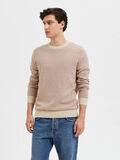 Selected STRIPED KNITTED PULLOVER, Oatmeal, highres - 16086647_Oatmeal_967592_003.jpg