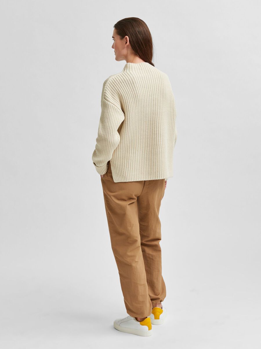 Selected COL ROULÉ AMPLE PULLOVER, Birch, highres - 16075489_Birch_004.jpg