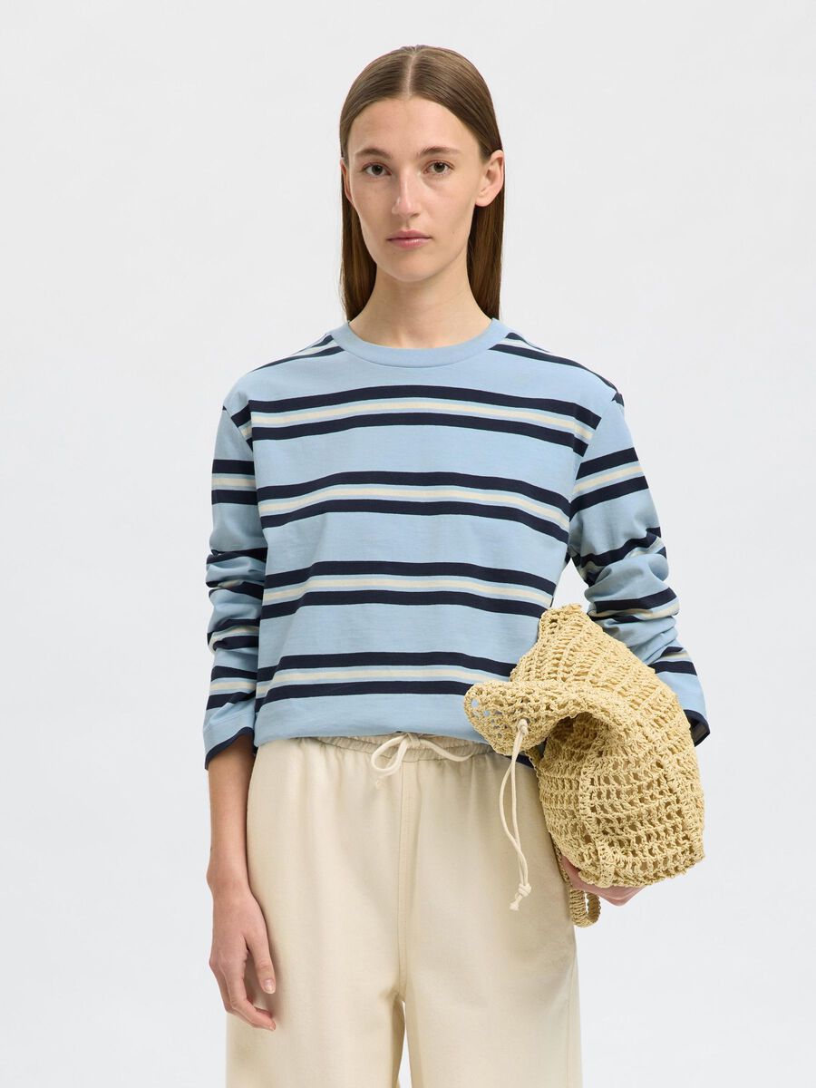 Selected BOXY FIT T-SHIRT MET LANGE MOUWEN, Cashmere Blue, highres - 16099324_CashmereBlue_1247000_003.jpg
