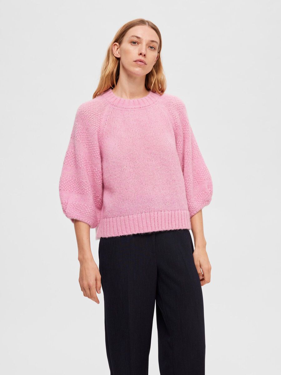 Selected KNITTED BALLOON SLEEVE TOP, Moonlite Mauve, highres - 16090311_MoonliteMauve_1042600_003.jpg