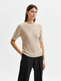 Selected SHORT SLEEVED KNITTED TOP, Birch, highres - 16082348_Birch_003.jpg