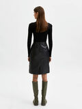 Selected MIDI LEATHER SKIRT, Black, highres - 16081674_Black_004.jpg