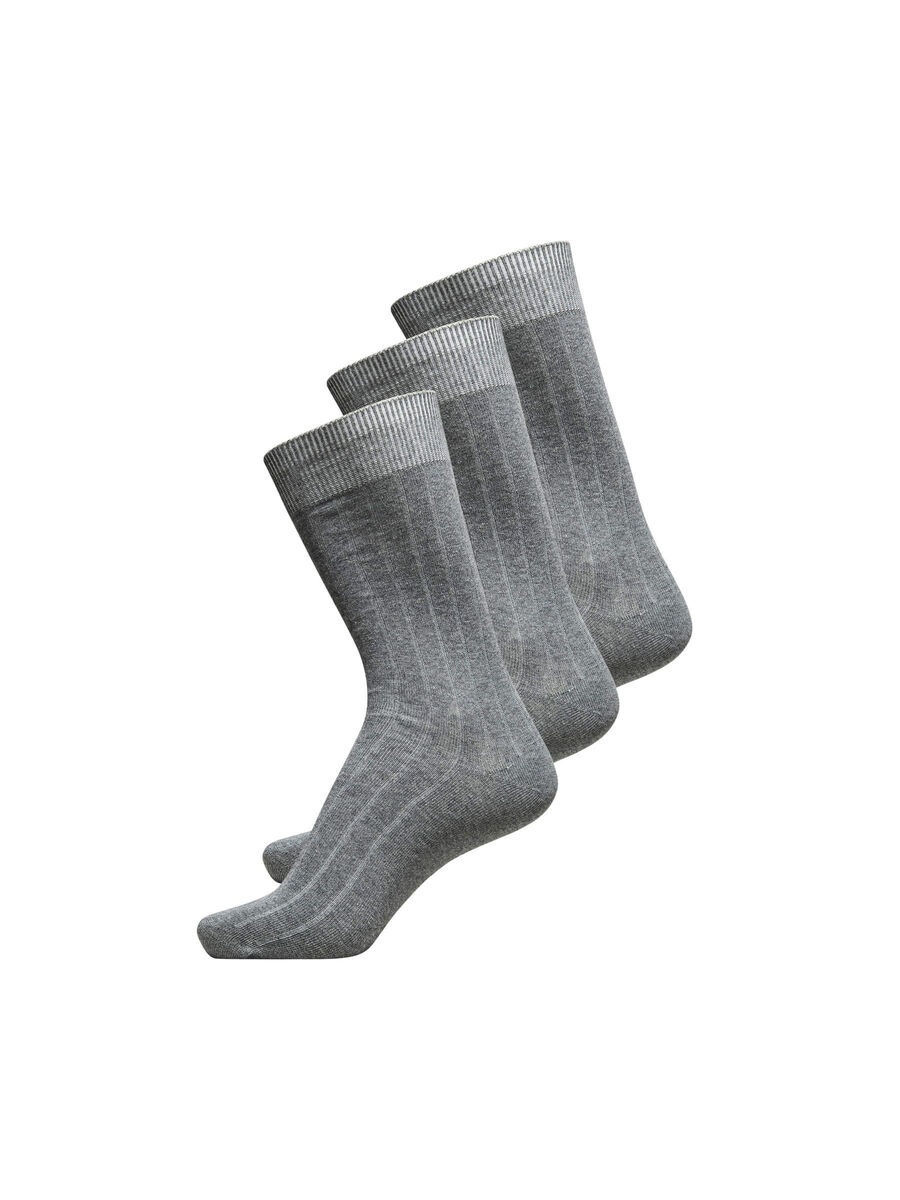 Selected RIBBED SOCKS, Grey, highres - 16053059_Grey_001.jpg