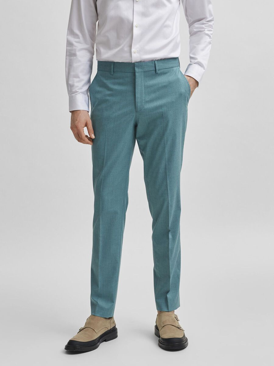 Selected MELANGE GERECYCLED POLYESTER MIX BROEK, Greengage, highres - 16079066_Greengage_003.jpg