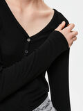 Selected V-HALS T-SHIRT MET LANGE MOUWEN, Black, highres - 16074396_Black_006.jpg