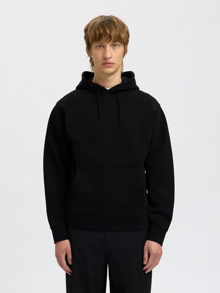 Selected 100% BAUMWOLL HOODIE, Black, highres - 16100000_Black_003.jpg