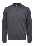 Selected KNITTED LONG SLEEVED SHIRT, Dark Grey Melange, highres - 16086748_DarkGreyMelange_001.jpg