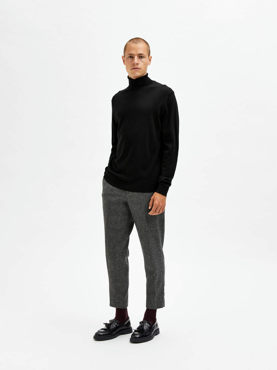 Selected ROLL NECK KNITTED PULLOVER, Black, highres - 16082064_Black_892643_005.jpg