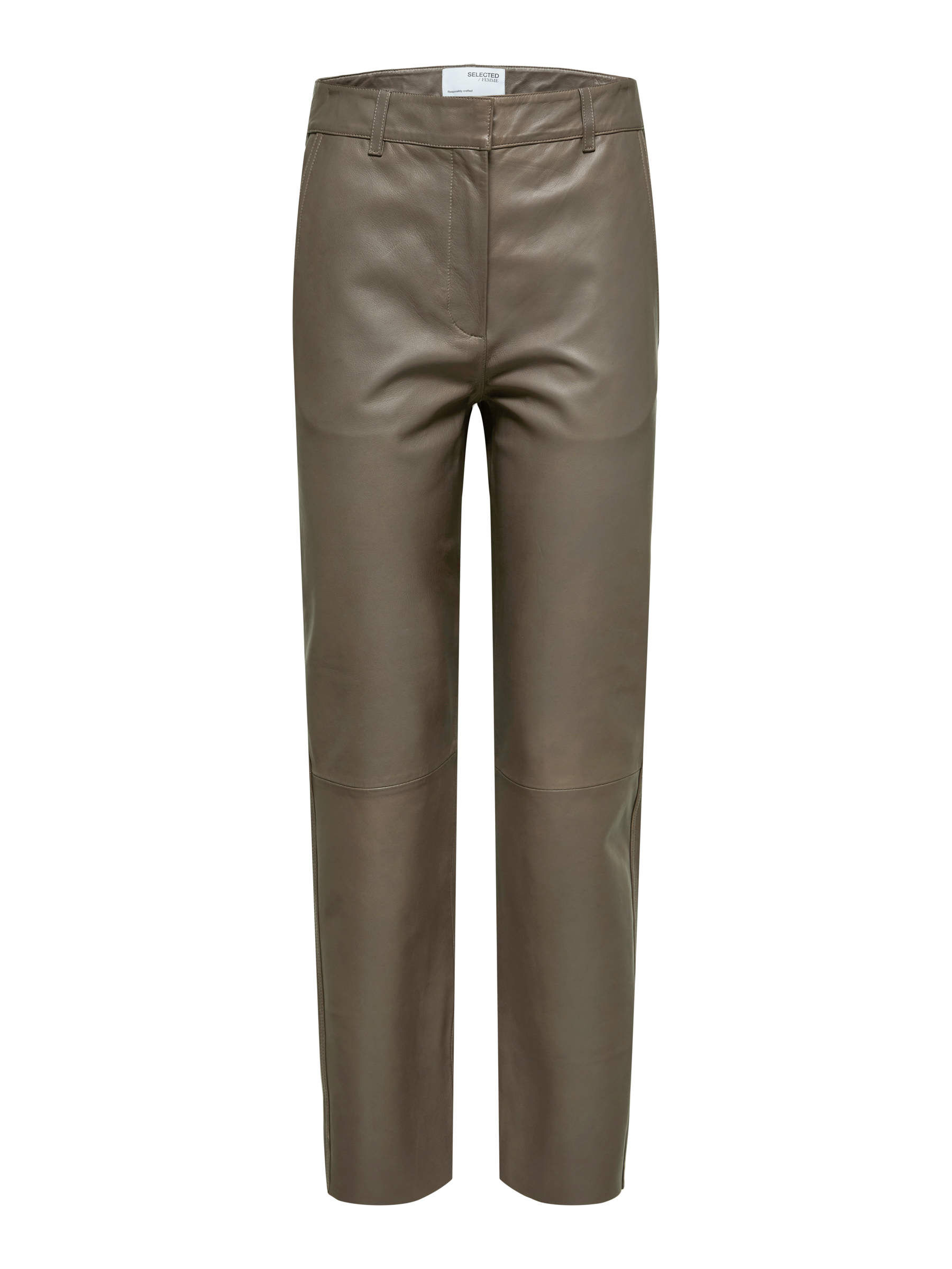 TAPERED LEATHER TROUSERS Black SELECTED FEMME
