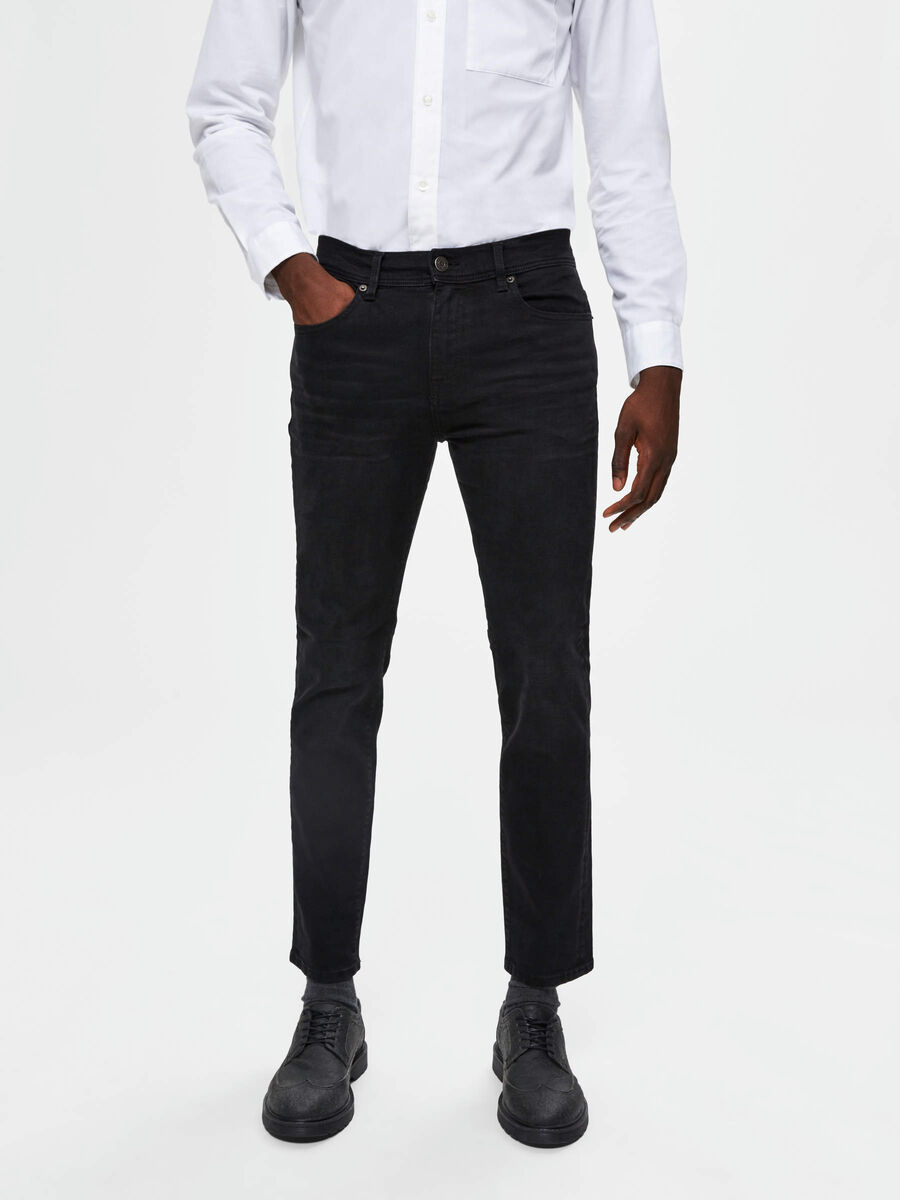 Selected 4003 - CONFORT STRETCH NOIR DÉLAVÉ JEAN SLIM, Black Denim, highres - 16075633_BlackDenim_003.jpg