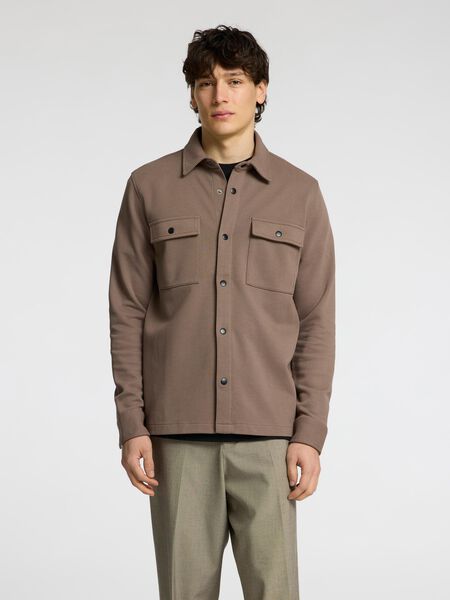 Selected CLASSIC OVERSHIRT, Morel, highres - 16085115_Morel_003.jpg