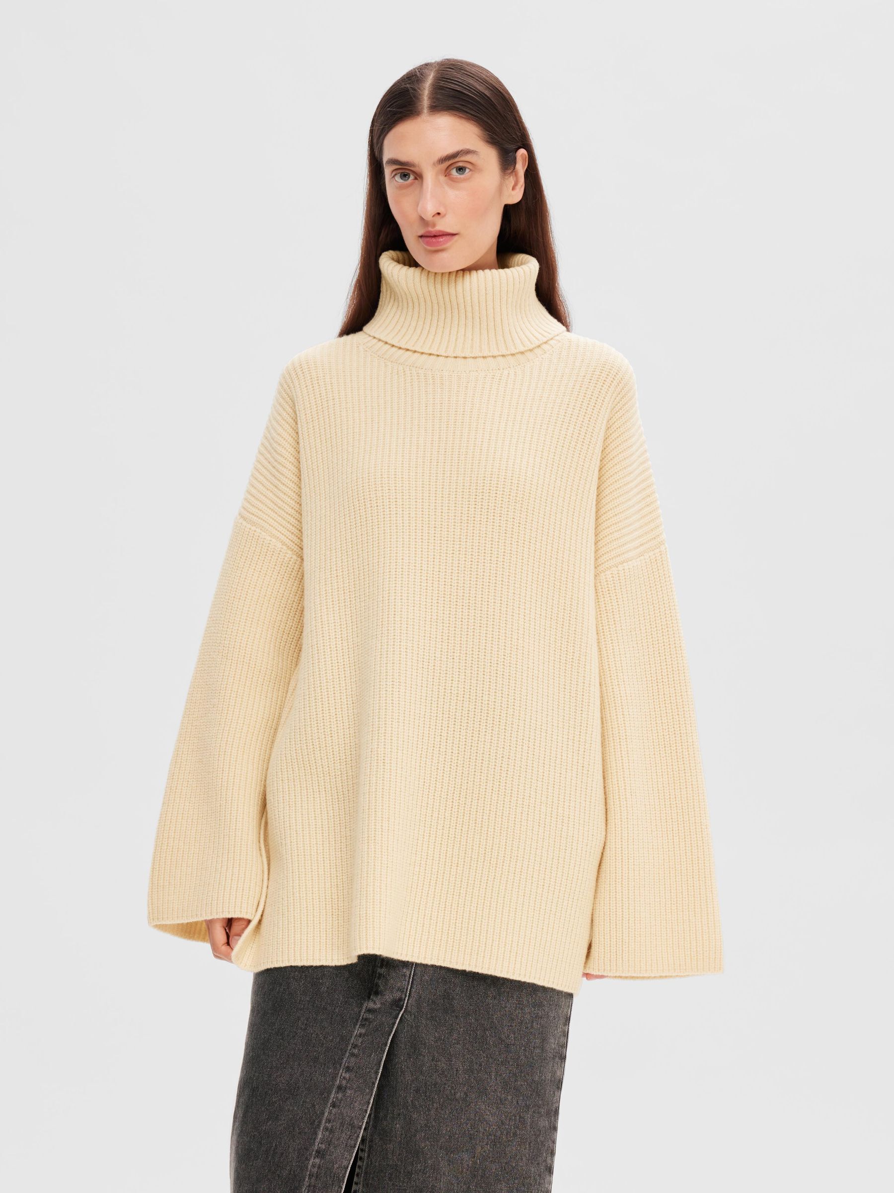 Pull col roulé femme oversize online